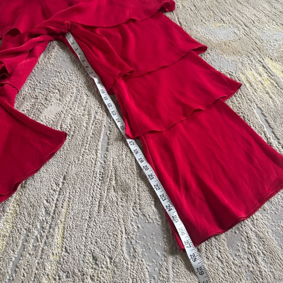 Osman Red Felix Ruffle Trousers layered wide leg high rise 12 - Picture 6 of 15